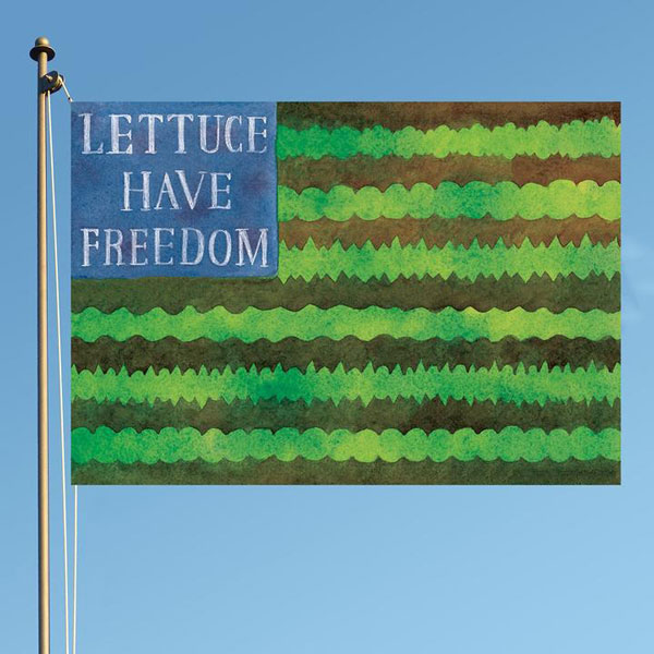 Lettuce have freedom seed packet illustration